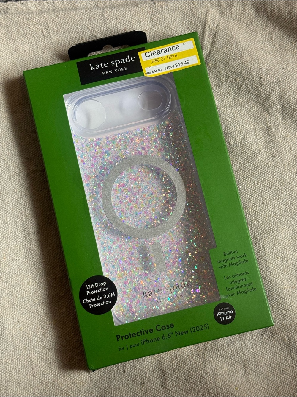 kate spade Glitter MagSafe iPhone 17 Air Case Iridescent Glitter